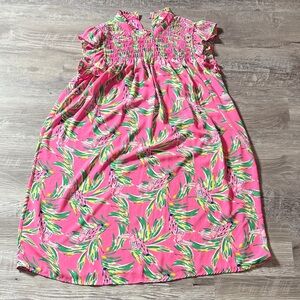 Crown & Ivy Pink and Green Floral Dress